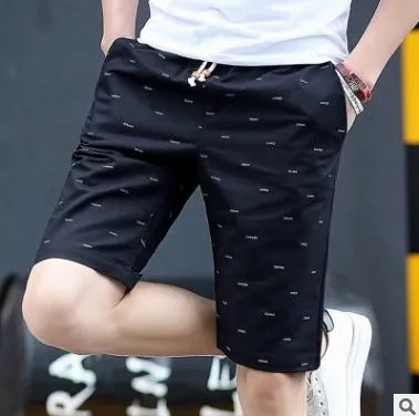 Men's cotton capri-length summer shorts in multiple colours with lace-up placket