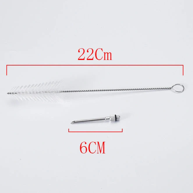 Drip oil seasoning tube with cleaning brush, 6.4X31.5cm, available in blue, green, and red