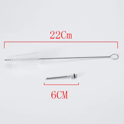 Drip oil seasoning tube with cleaning brush, 6.4X31.5cm, available in blue, green, and red