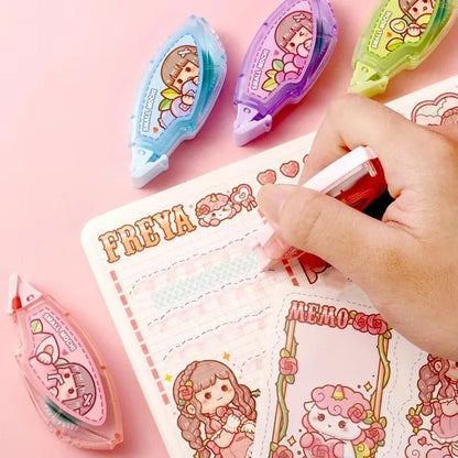 Hand Account Dotting Glue in peach juice colour with cute card packing for stationery adhesive supplies