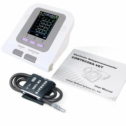 CONTEC08A veterinary blood pressure monitor with LCD screen and cuff for animal measurements