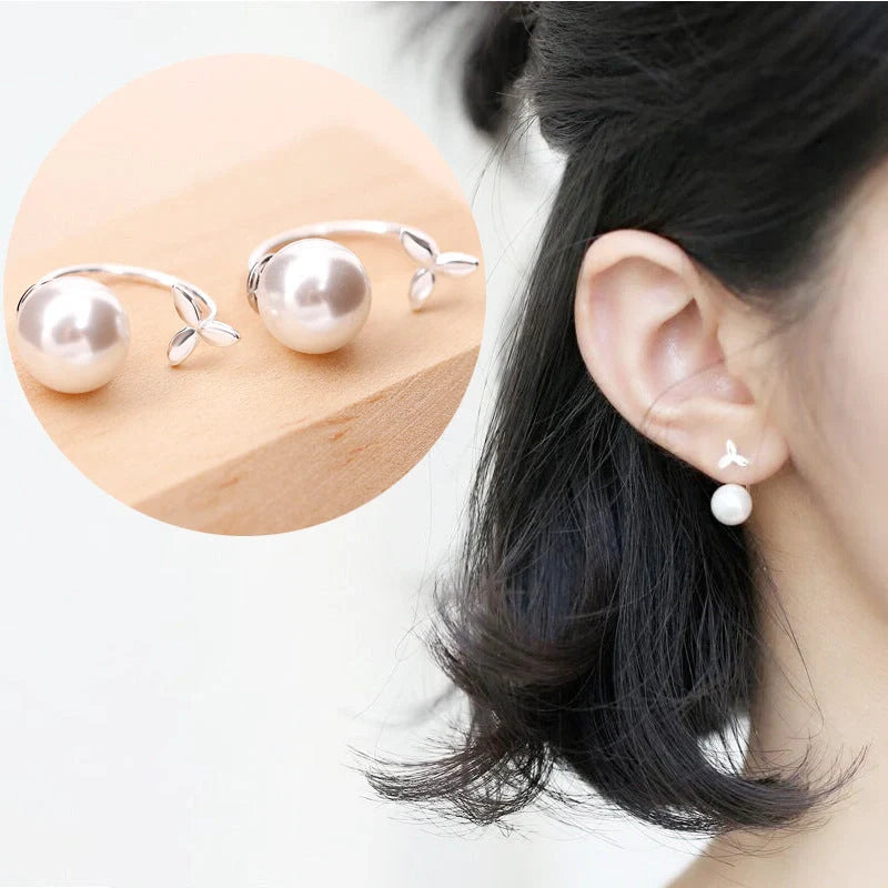 925 Sterling Silver Fashion Grass-Shape Earstuds with hypoallergenic properties and unique design