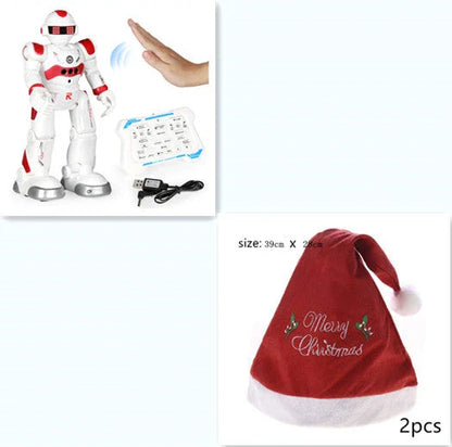 A remote-controlled robot toy with music and dance features, designed for children's entertainment and engagement.