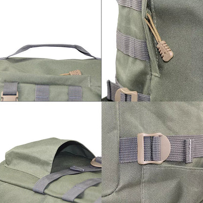 Multi-functional storage rod bag in army green for river fishing gear organization