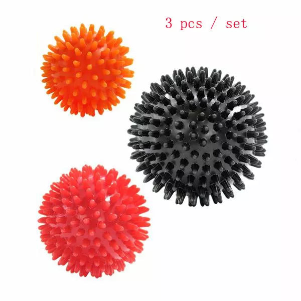 PVC acupressure massage ball with lengthened massage points for deep tissue relief
