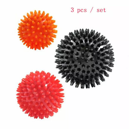 PVC acupressure massage ball with lengthened massage points for deep tissue relief