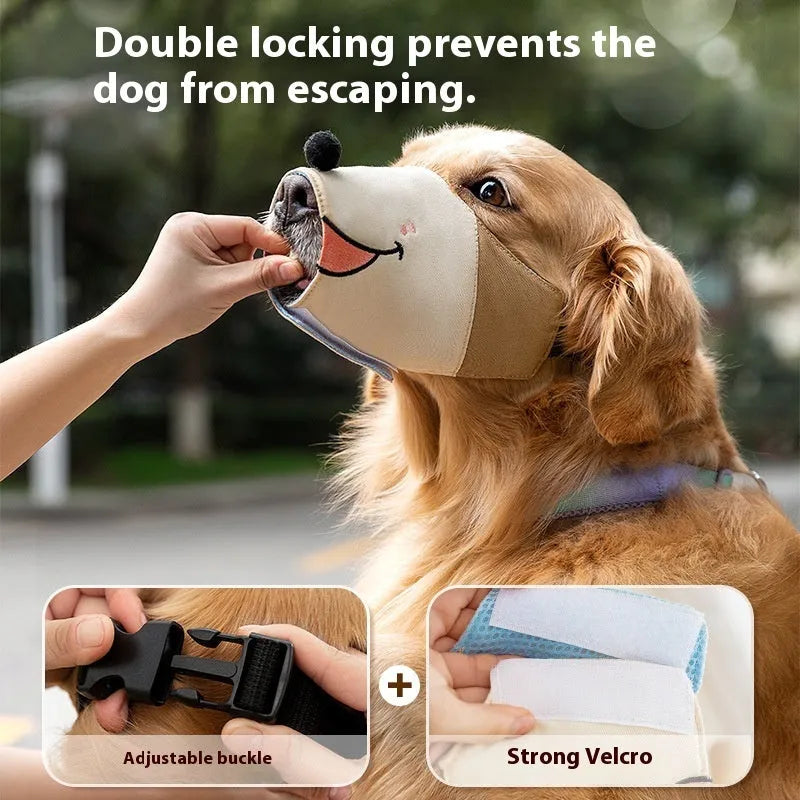 Canvas dog muzzle in Ollie Brown Bear colour, suitable for dogs 3-50kg with four size options