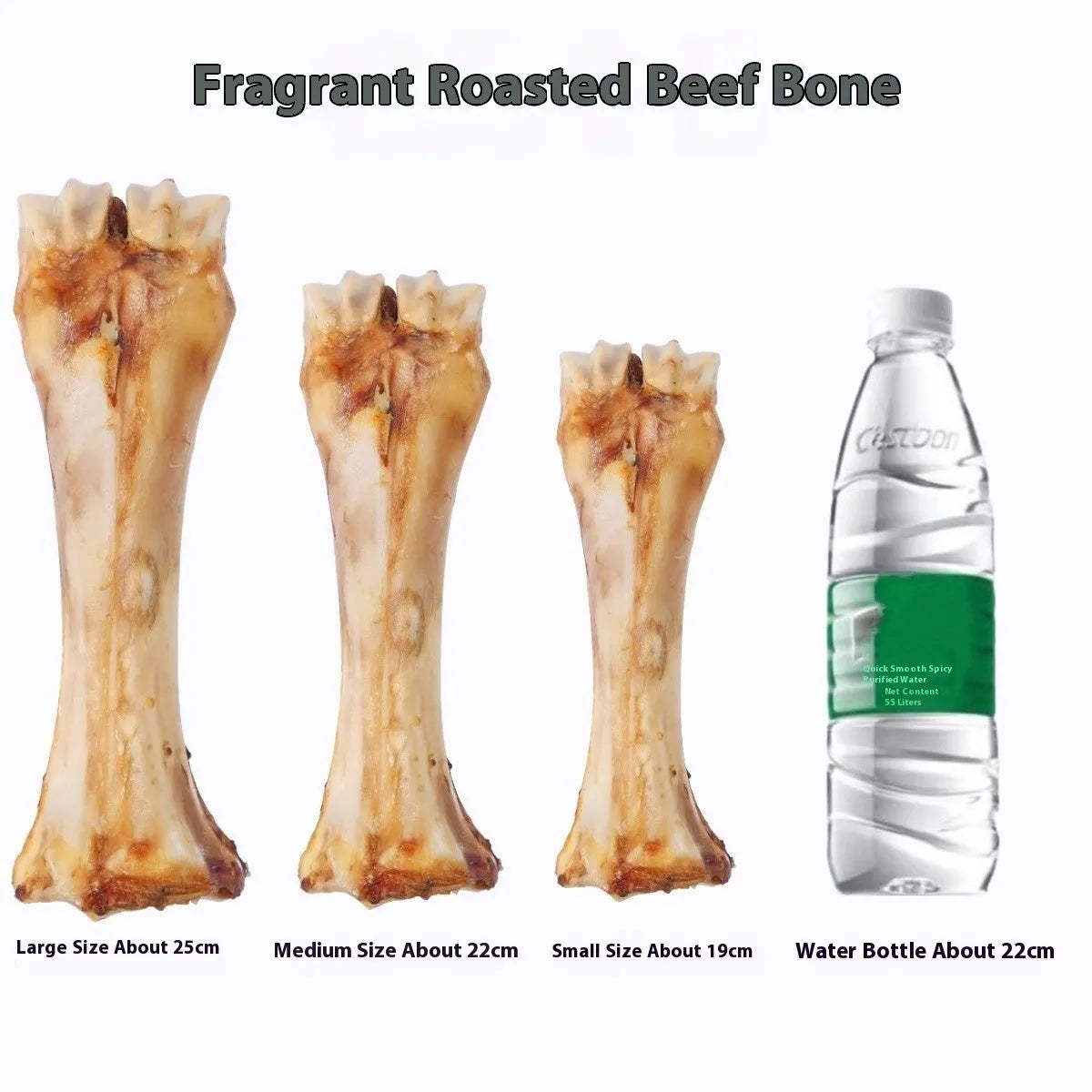 Pet molar rod dental chew for dogs in three sizes with high-calcium formulation and roasted ox bone flavour