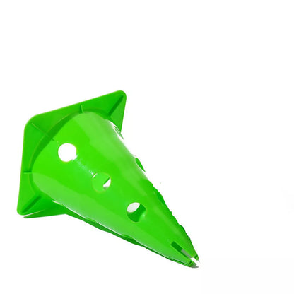 Bright orange football training cone with durable polyethylene construction, 30CM tall