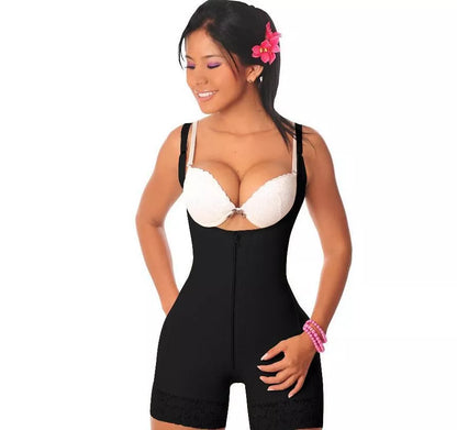 Shaping Butt Lifter Bodysuit in black with adjustable straps for enhanced silhouette