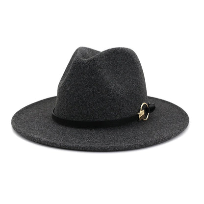 Classic jazz top hat in wool blend available in Dark Grey, Beige, and Black