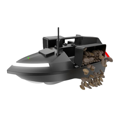 GPS remote control fishing boat with LED lights, measuring 49cm long, for bait placement and night fishing