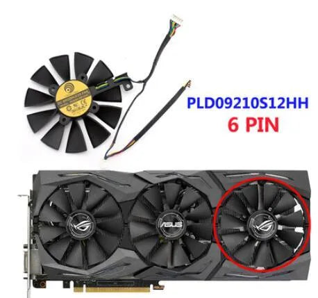 Power Logic 87mm graphics card cooling fan for ASUS ROG Strix GPUs with 4-pin connector