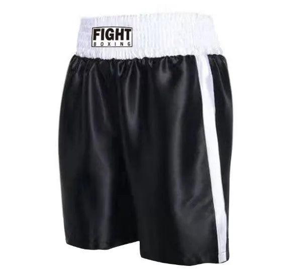 Stretch polyester boxing shorts with elastic waistband in multiple colour combinations for training