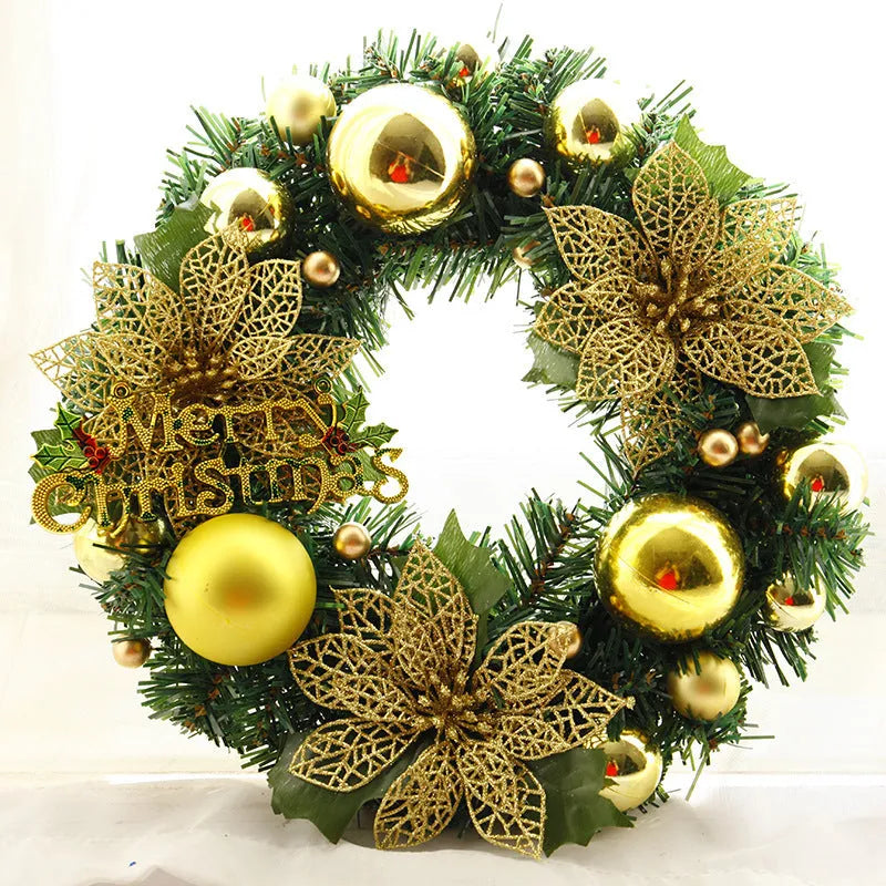 30cm multicolour plastic Christmas wreath decoration for door or garden