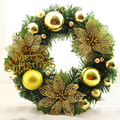 30cm multicolour plastic Christmas wreath decoration for door or garden