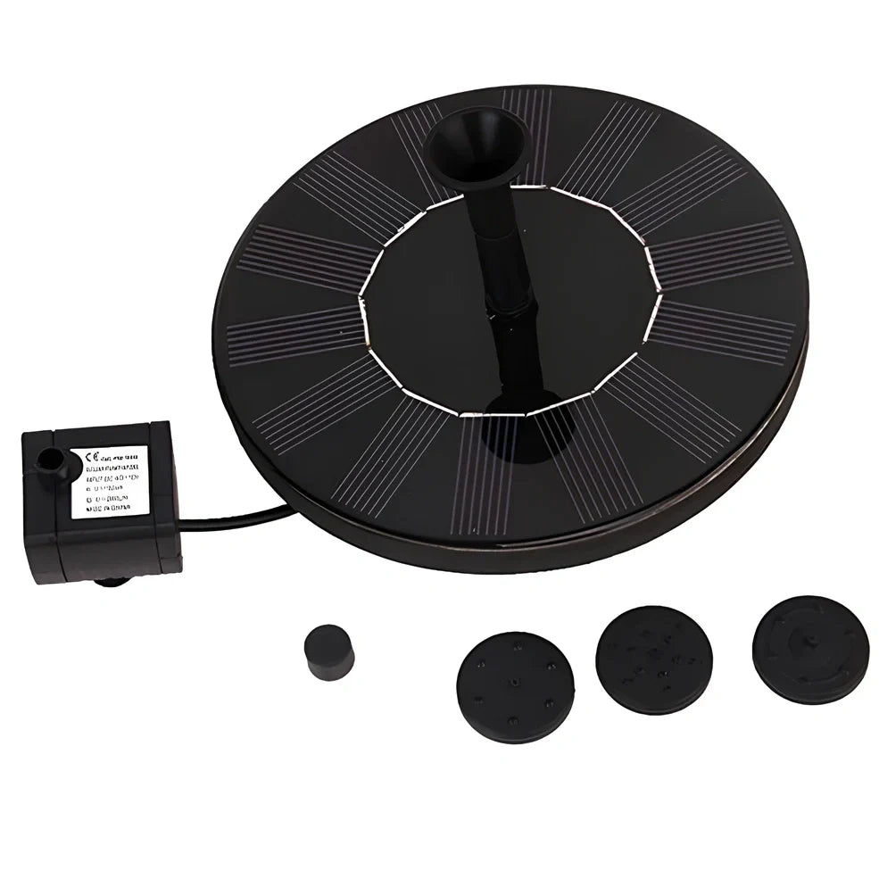 16cm round solar fountain pump with 7V/1.4W panel for garden water features