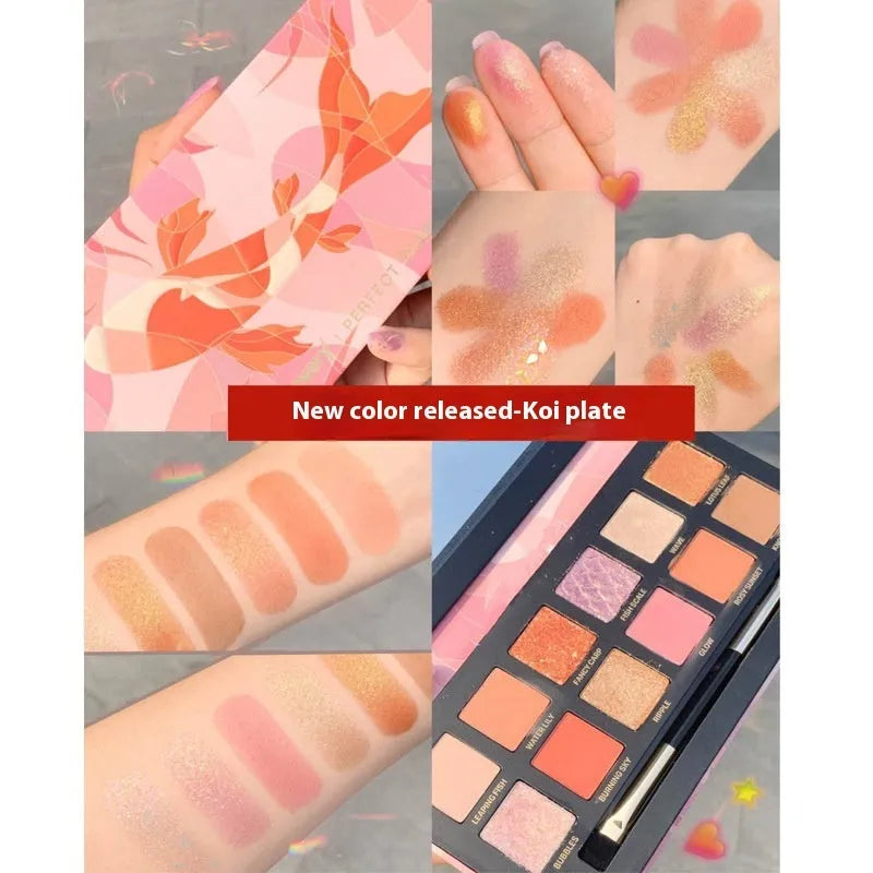 Explorer Twelve-colour Animal Eye Shadow Plate showing 12 pressed powder shades in a compact