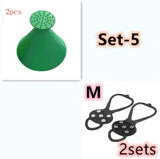 Silicone Non-Slip Shoe Grips for ice and snow safety in multiple colors