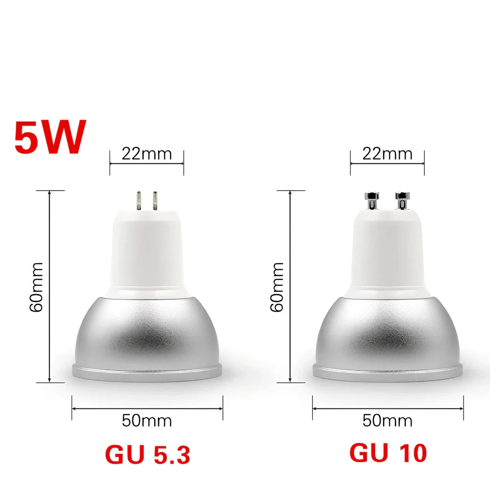WiFi smart LED bulb with aluminium housing measuring 50mm diameter by 58mm height