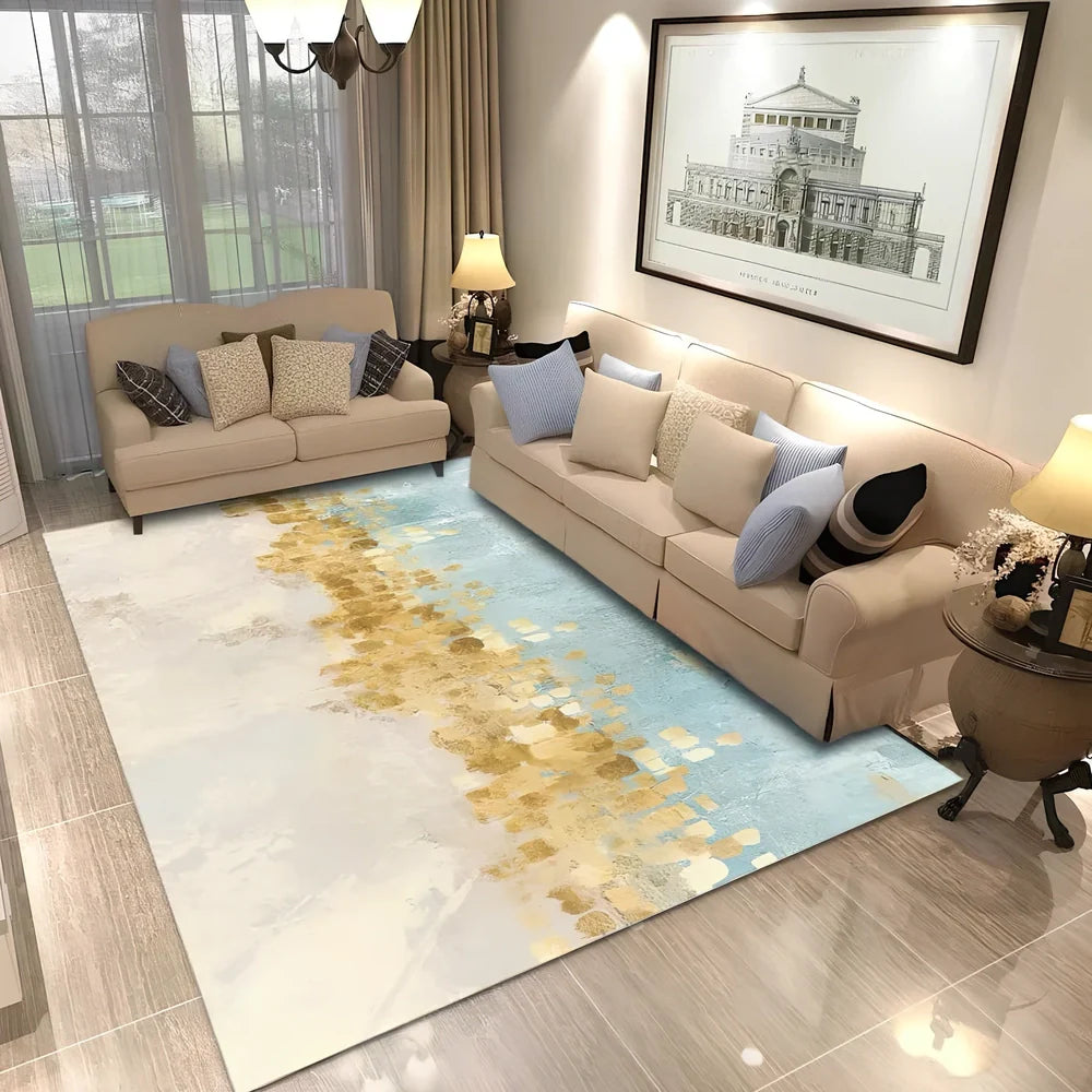 Modern Nordic check pattern polyester carpet in 40x60cm rectangle, machine woven with 71-80% fibre for flat floor coverage