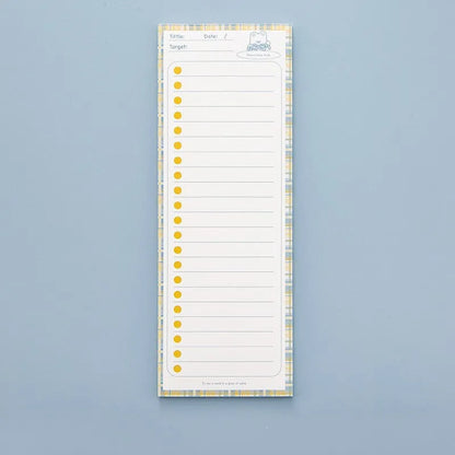Cartoon notepad with plastic box and colourful striped or bear bunny designs