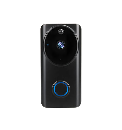 Smart WiFi video doorbell with 2.0MP camera, 166° wide view, PIR motion detection, two-way intercom, black or white