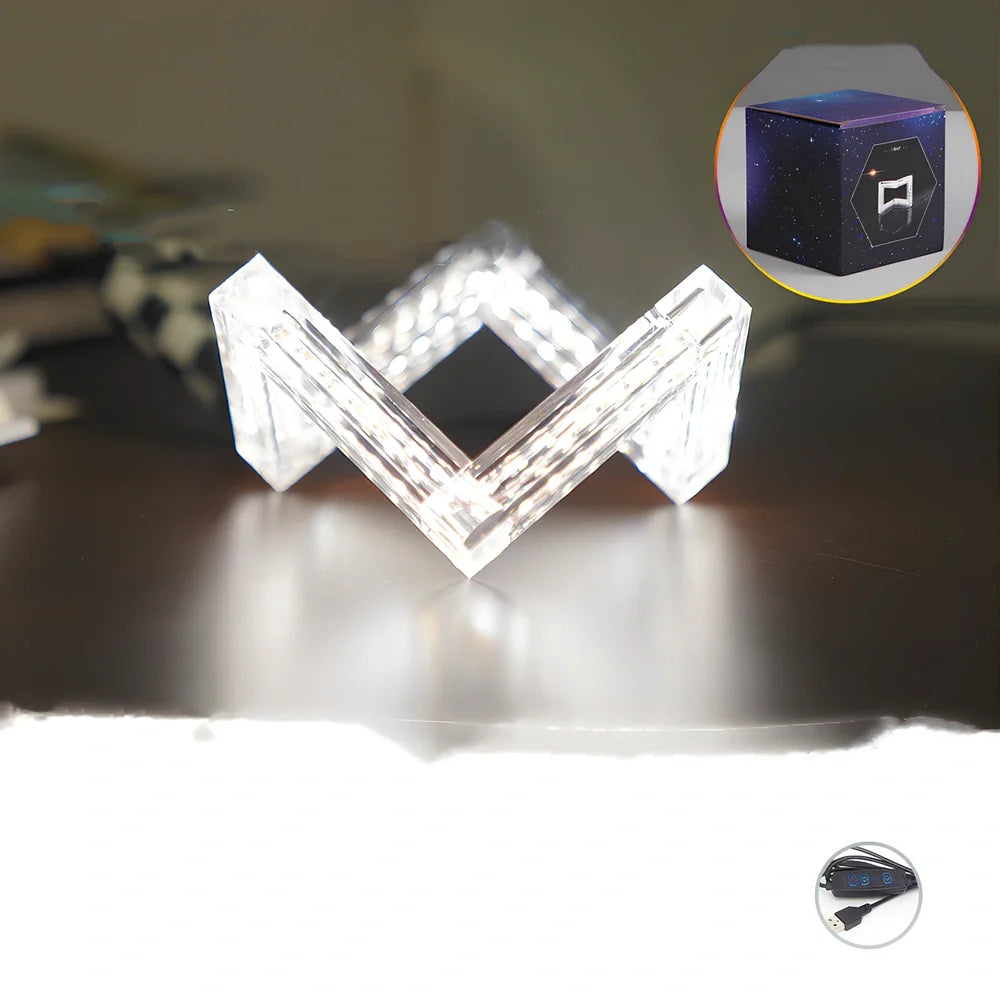 Acrylic Bluetooth desk lamp with 12x12x8.7cm dimensions and 9W LED lighting