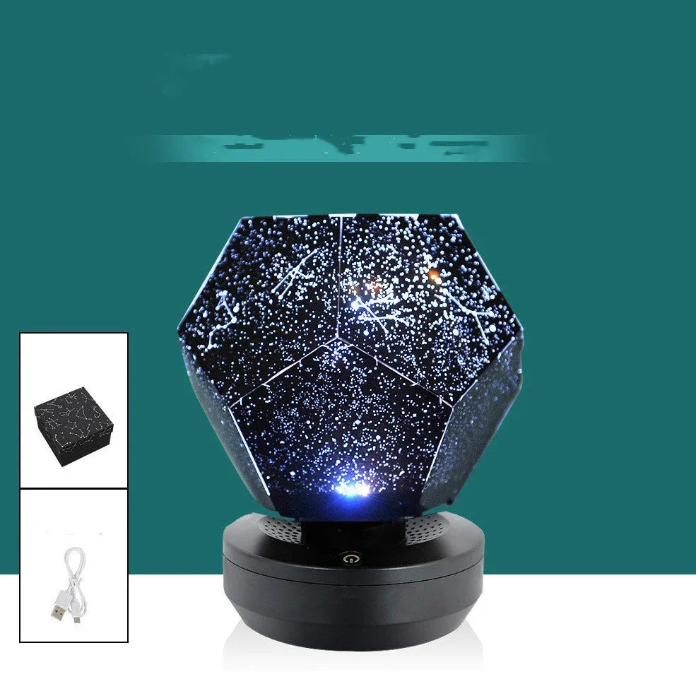 LED starry sky projector night light projecting constellations onto ceiling with remote control