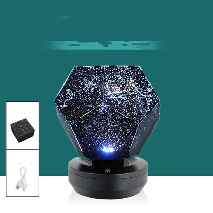 LED starry sky projector night light projecting constellations onto ceiling with remote control