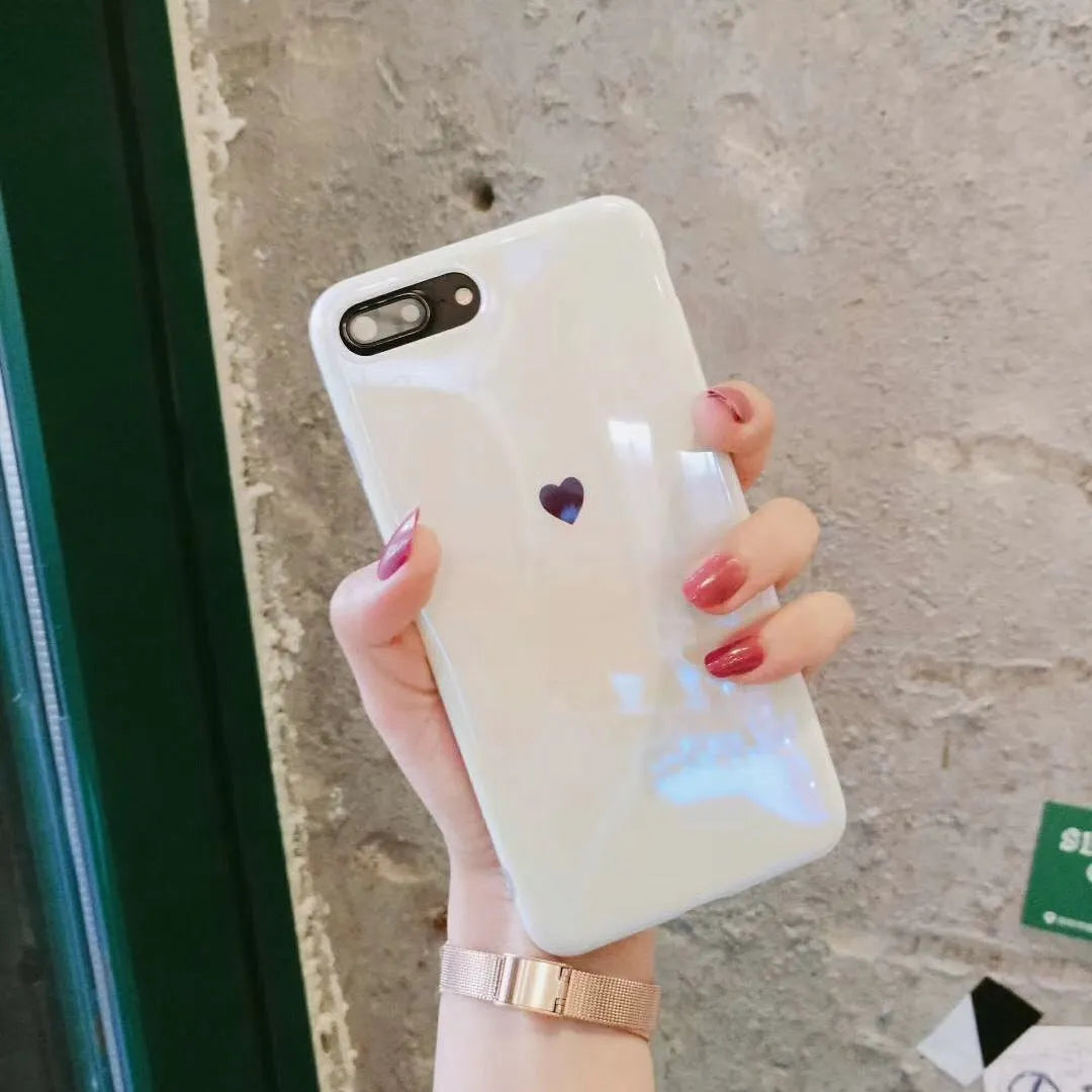 Blue light back cover case for iPhone models on a white background.
