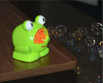 Green Frog Automatic Bubble Machine Gun with lights and music for outdoor play
