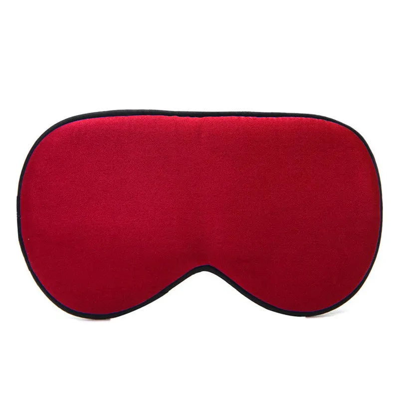 Double-sided mulberry silk eye mask showing 22cm by 11cm dimensions in navy blue colour