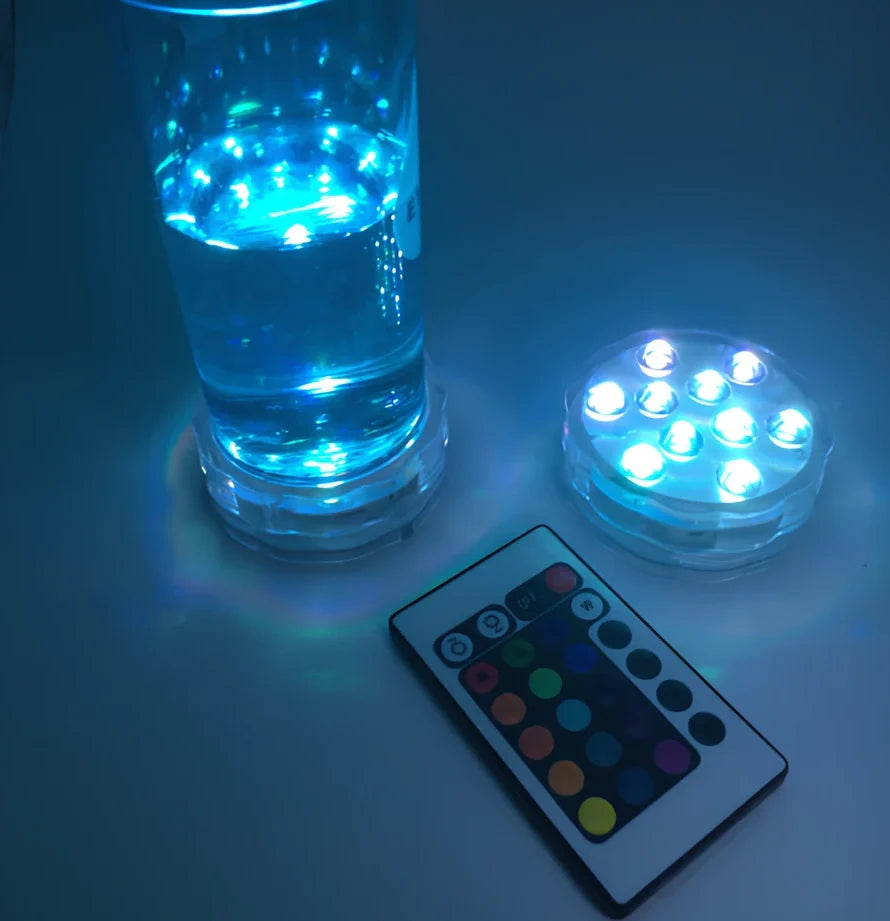 6.5cm round waterproof LED submersible candle lamp for decorative lighting