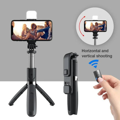 Bluetooth Selfie Stick with Tripod for iPhone, Extendable Length, Remote Control, Hands-Free Photography
