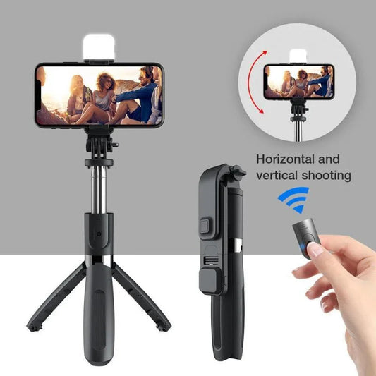 Bluetooth Selfie Stick with Tripod for iPhone, Extendable Length, Remote Control, Hands-Free Photography