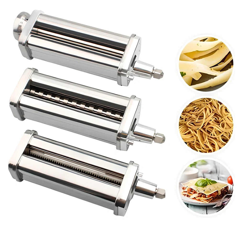 Stainless steel pasta machine with thickness dial for making spaghetti and noodles