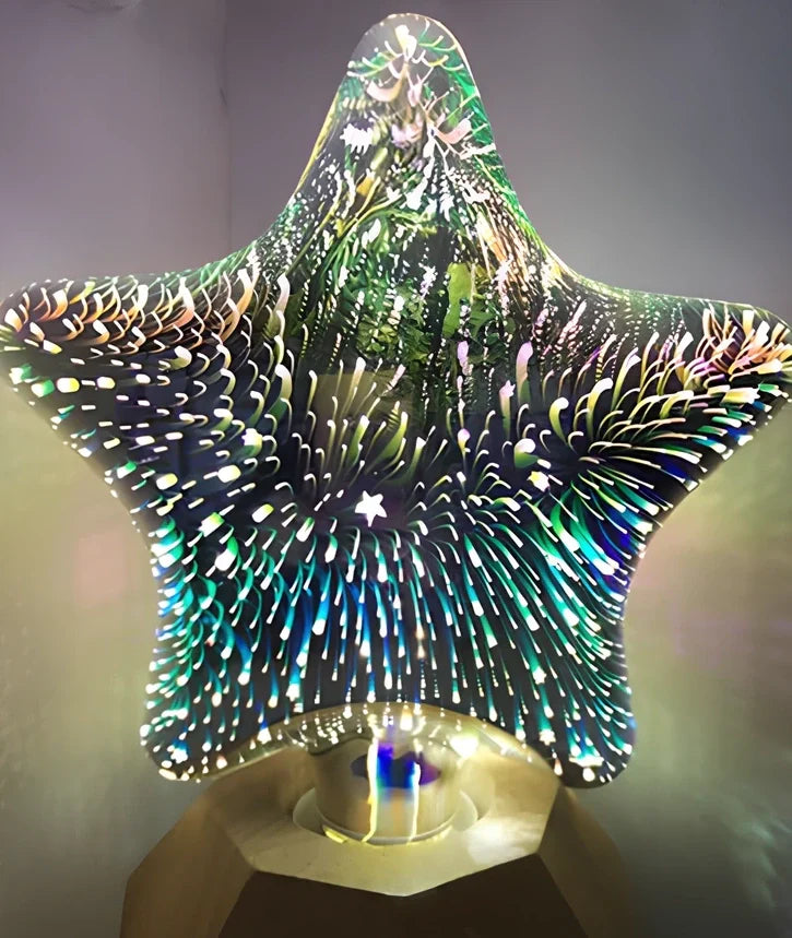 ST64 G95 3D star LED decorative bulb with colourful lighting effects and silver plated glass
