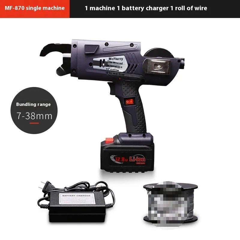 Electric steel bar tying machine with battery, charger and toolbox for construction reinforcement