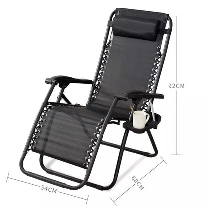 Modern black Nap Deck Chair Office with Teslin woven seat