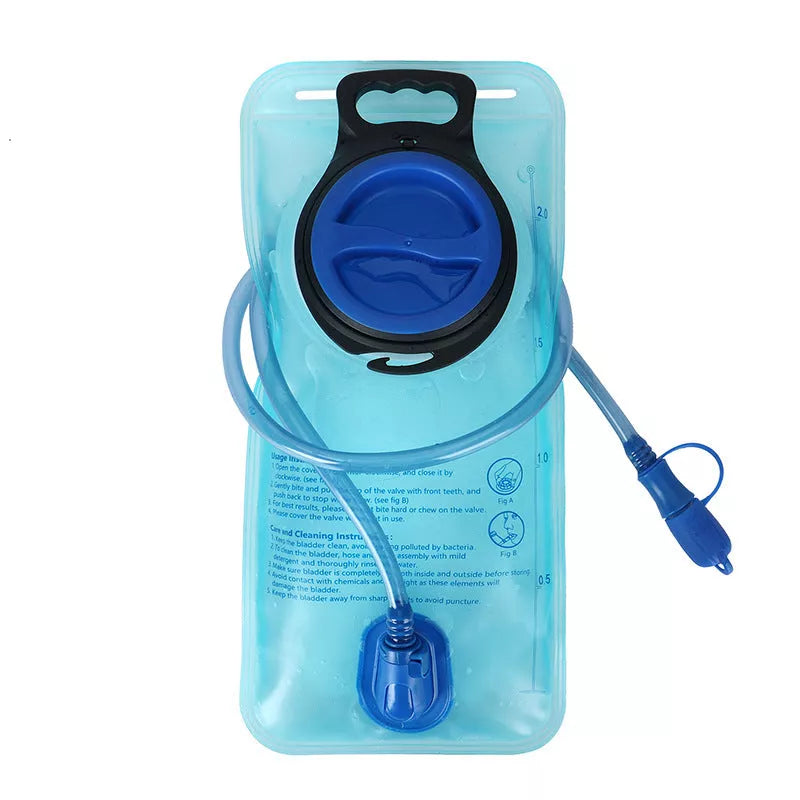 Blue quick-release 2L water bag for cross-country backpacks
