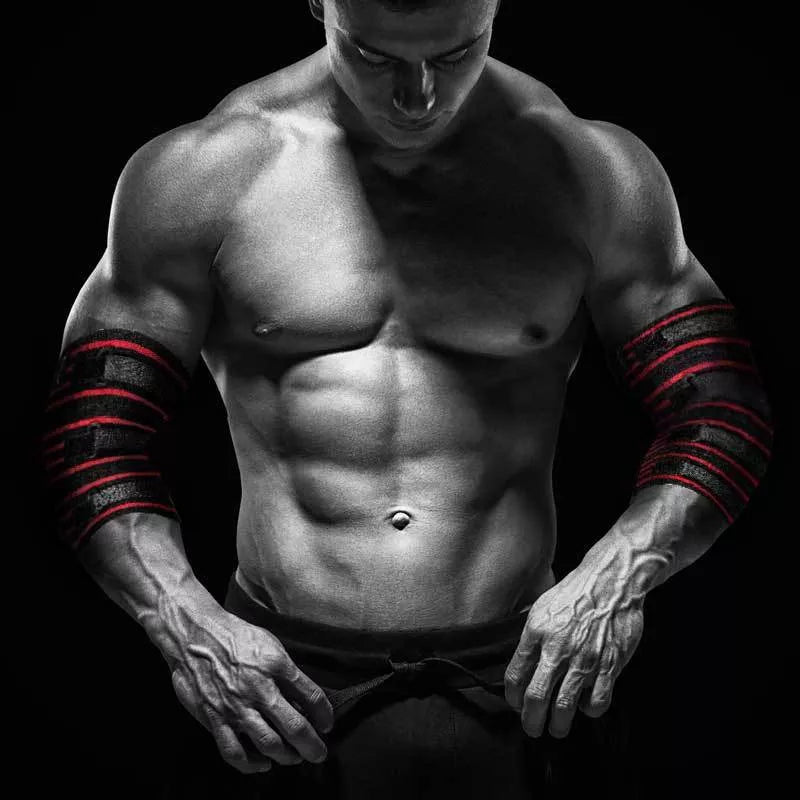 Fitness elbow squat deep hard pull bench type in black/red for heavy lifting support