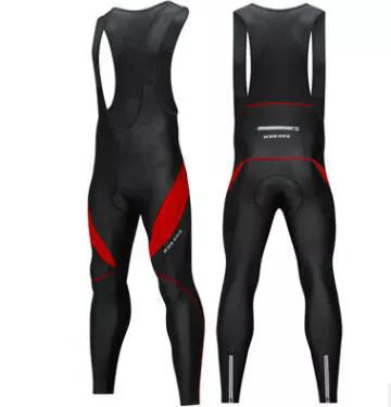 Cycling Overall Trousers in red and white, adjustable straps, breathable fabric