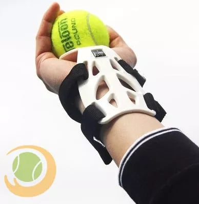 White Tennis Toss Trainer for improving serve accuracy, approximately 12cm in size