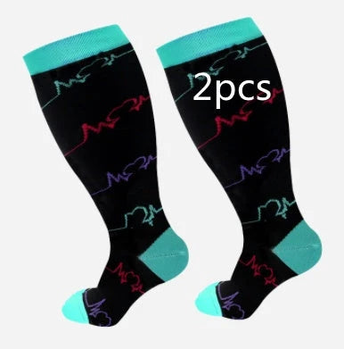 Premium plus-size compression socks with bamboo fibers for superior comfort and support