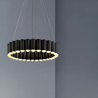 Nordic fish chandelier with electroplated aluminium and PMMA shade in gold, silver, black, or white finish