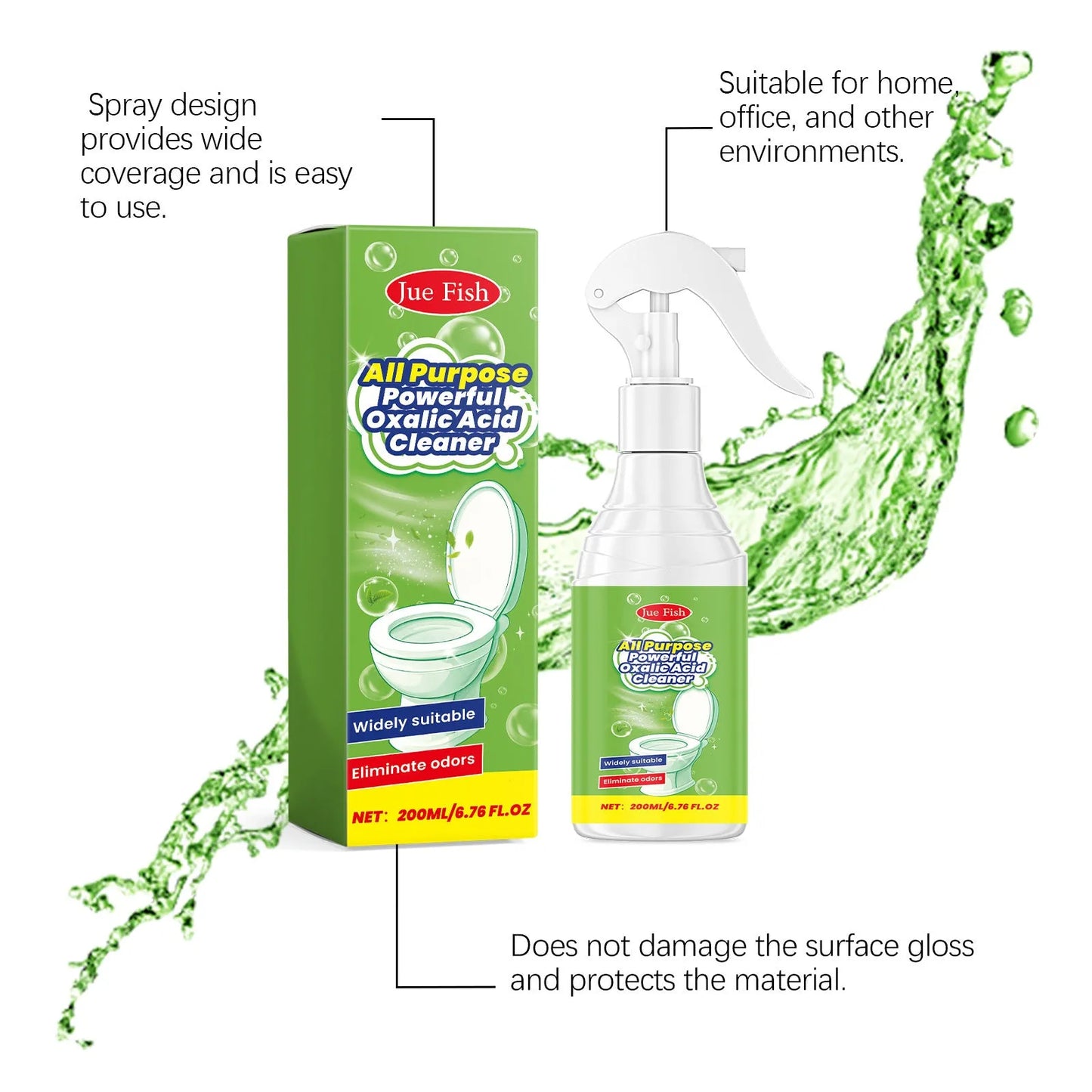 200ml household grease cleaning spray bottle with measurement markings