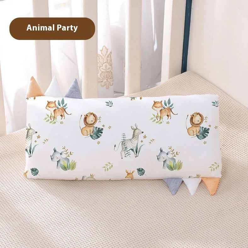 Bamboo fibre children's cartoon pillow with removable cover in three size options