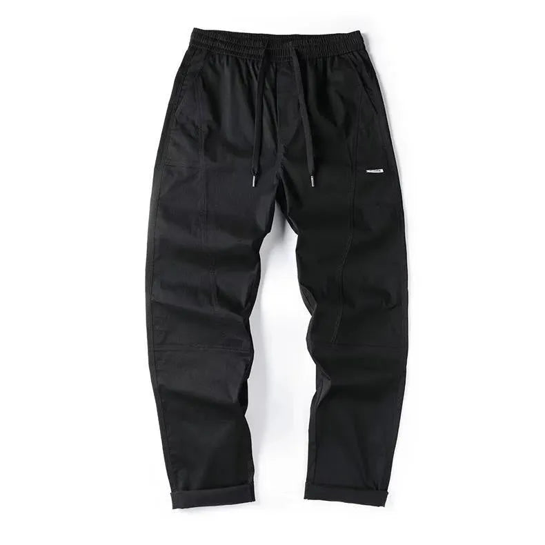 Wide-leg cotton trousers in milky white with antibacterial function and pants-mouth design