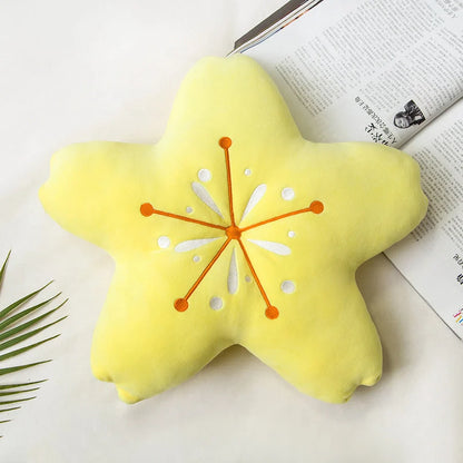 Cherry blossom plush cushion in blue, pink, or yellow for home decor